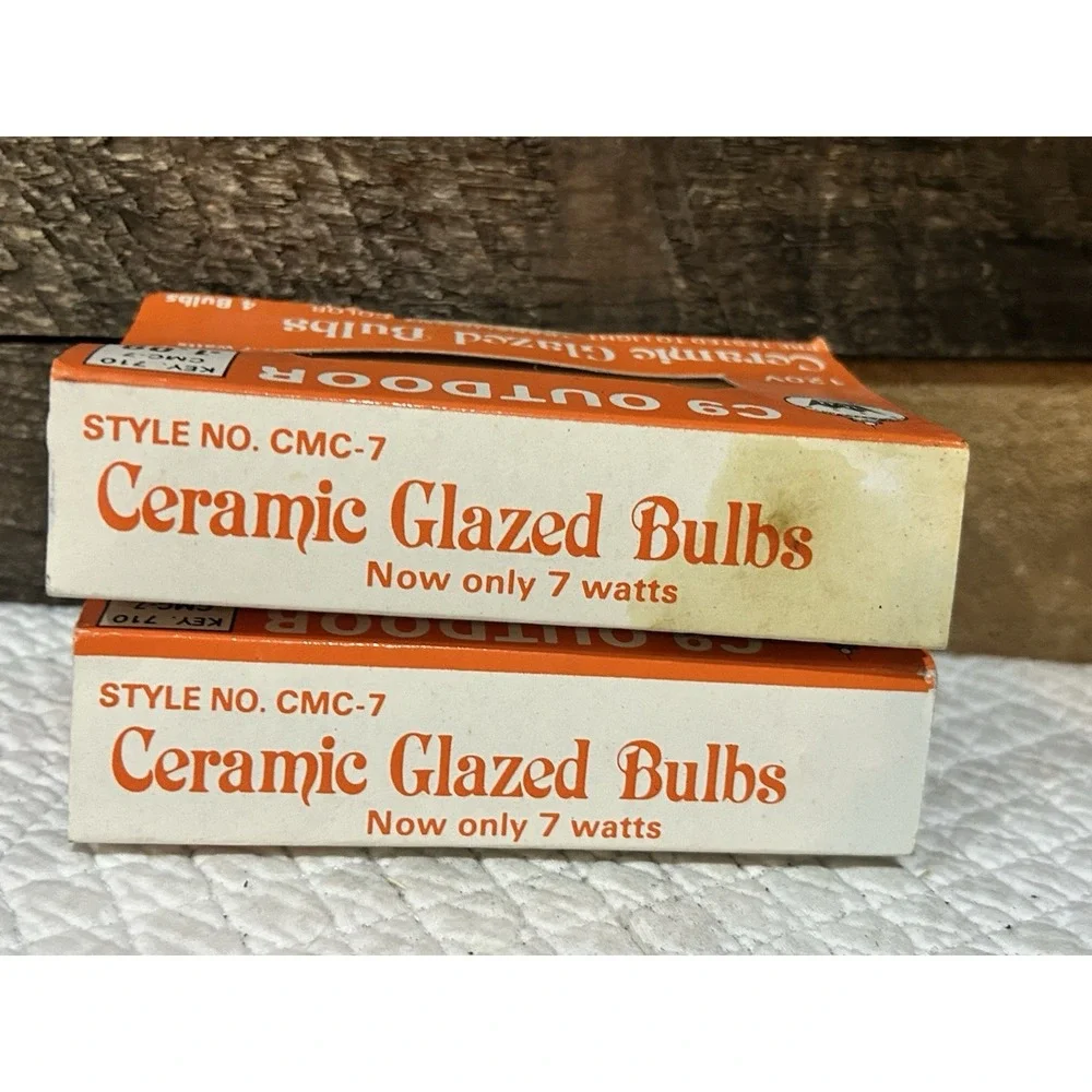 Orange C9 Glazed Bulbs Outdoor Christmas New , VTG  Halloween 2 Pack